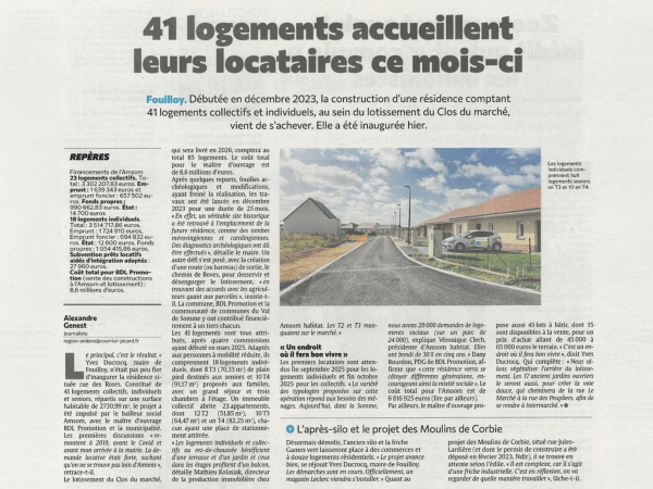 Inauguration à Fouilloy : 41 logements livrés, un projet signé BDL Promotion
