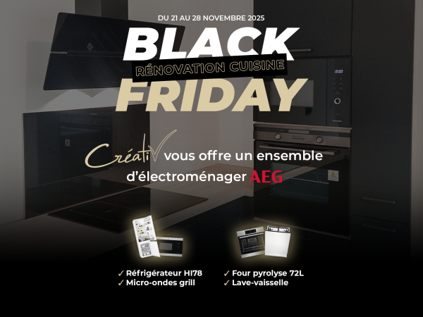 Offre Black Friday : un ensemble d’électroménagers AEG offert pour votre rénovation de cuisine !